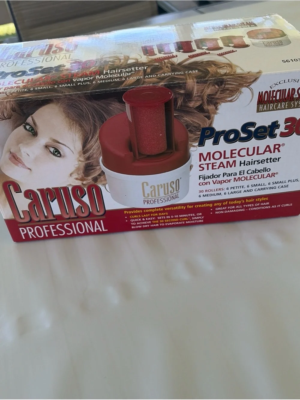 Caruso Professional ProSet Molecular Steam Hairsetter in Red and White